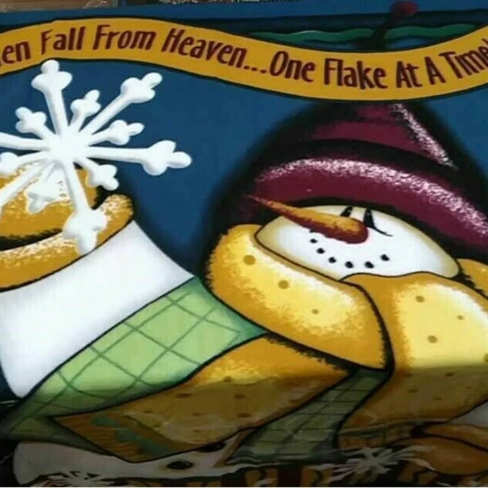Gold Coast Snowman Fleece Throw Blanket Christmas lap warmth cozy Sz 52” x 62”